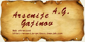 Arsenije Gajinov vizit kartica